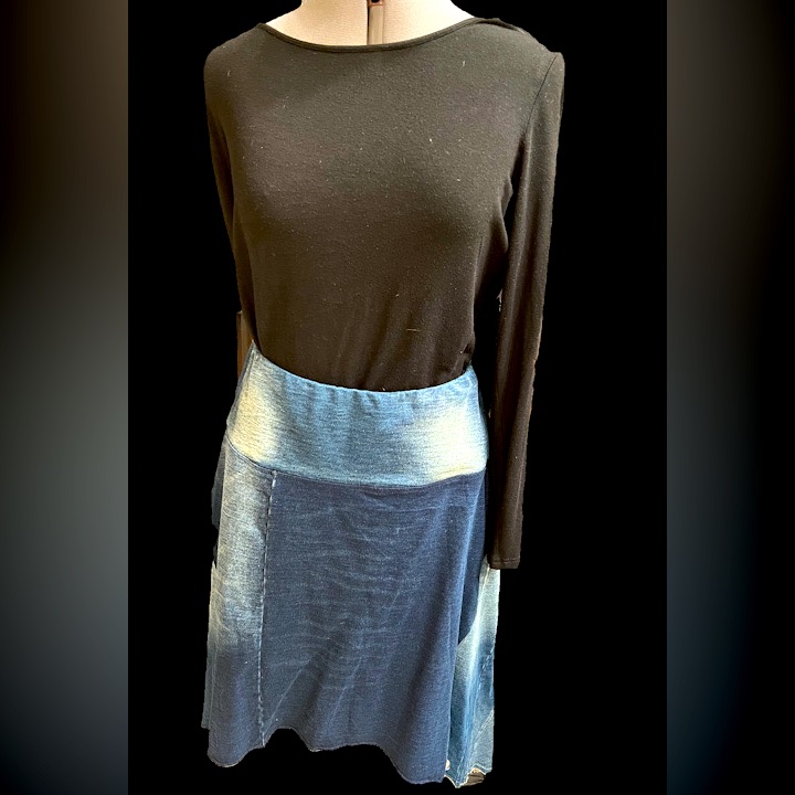 Blue Patchwork Skirt